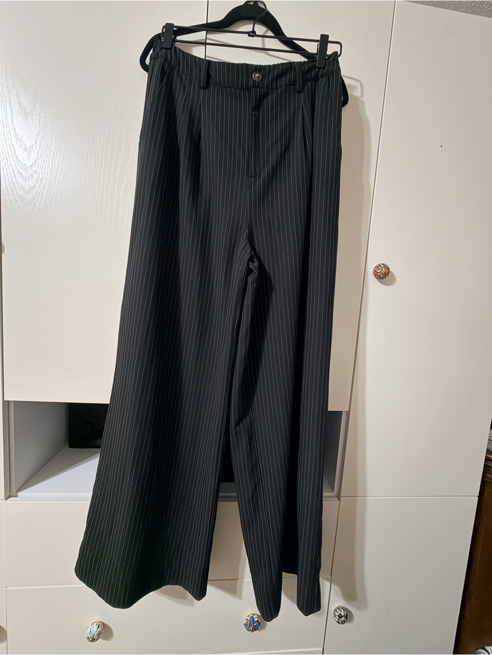 12th Tribe Pinstripe Wide-Leg Trousers